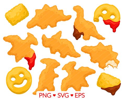 Dinosaur Nugget Clipart - SVG, PNG, EPS Images - Dino Nuggie | Inspire ...