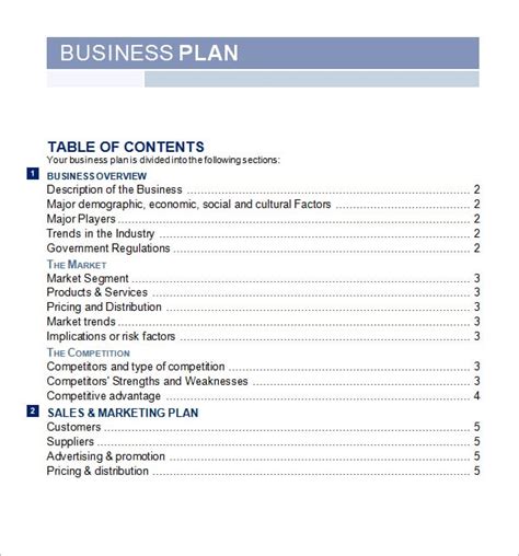 Free Sample Business Plan Template 的图像结果