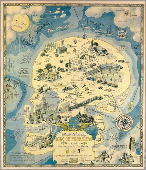 H.J. Lawrence, - Map Showing Isle of Pleasure (Satire of Prohibition ...
