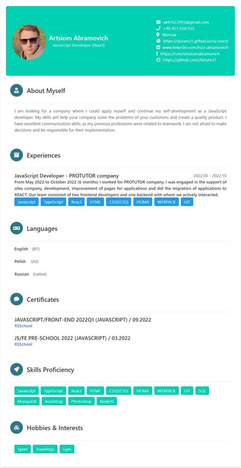 Image result for CV JavaScript