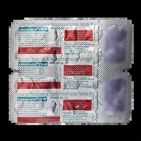 LOSANORM H 25MG TABLET 10'S Price, Uses, Side Effects & Substitutes ...