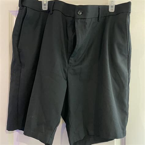 mens pga tour black dress shorts with pockets - Depop
