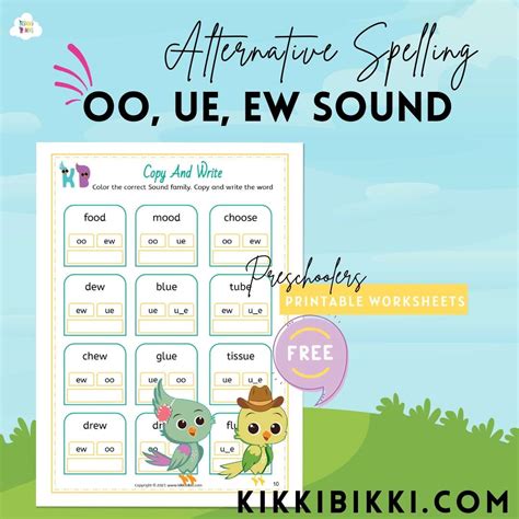 Learn to Spell oo-ew-ue Words | Phonics Printable Worksheets