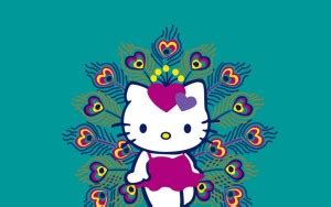 Akhuratha Anime akitty-hello-peacock Wall Poster Paper Print ...