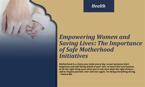 Empowering Women and Saving Lives: The Importance of Safe Motherhood ...