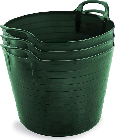 Neat Plastics 42L Flexi Tubs 3 Pack - Large Garden Tubs with Handles ...