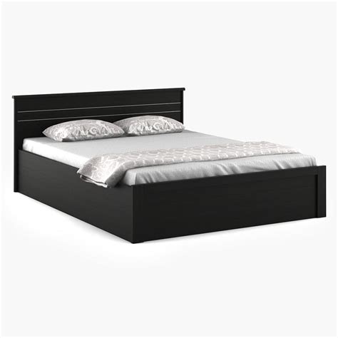 Home Centre Helios Rhine Rennes Queen HB with Hydraulic Storage, Walnut ...