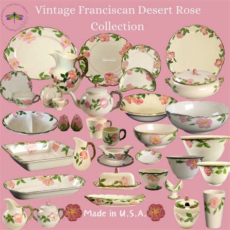 Vintage Franciscan Desert Rose Dinnerware Collection - Made in USA ...