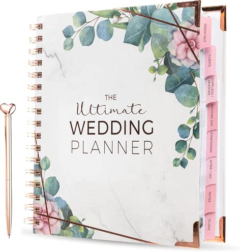 Wedding Planner Book And Organizer With 8 Tabbed Sections & 196 Pages ...