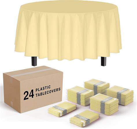 Amazon.com: Exquisite 24-Pack Light Yellow Plastic Table Cloth - 84 ...