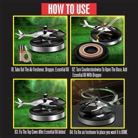 MIKANIX Solar Rotating Helicopter, Car Dashboard Aroma Perfume Diffuser ...