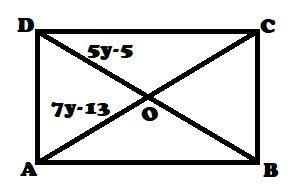 ABCD is a rectangle with diagonals AC and BD meeting at O. find the ...