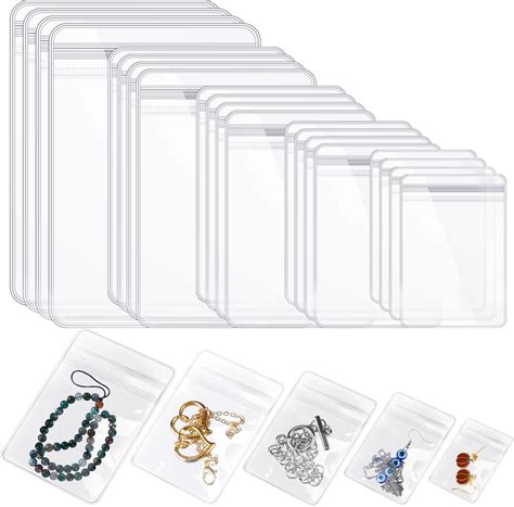 wolpin (17 Pcs Jewellery Organiser Storage Pouches Clear Zip Lock Cover ...