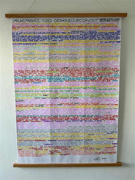 Smiling Friends "desmond's Big Day Out" - Quasi Scroll, Handwritten ...