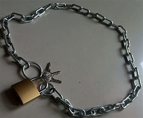 Steel Chain with btass Lock for Luggage Bags, Vehicles, Goods Safety (2 ...