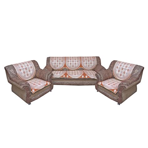 Kuber Industries Designer Sofa Cover Heavy Cotton Shiny Cloth 5 Seater ...