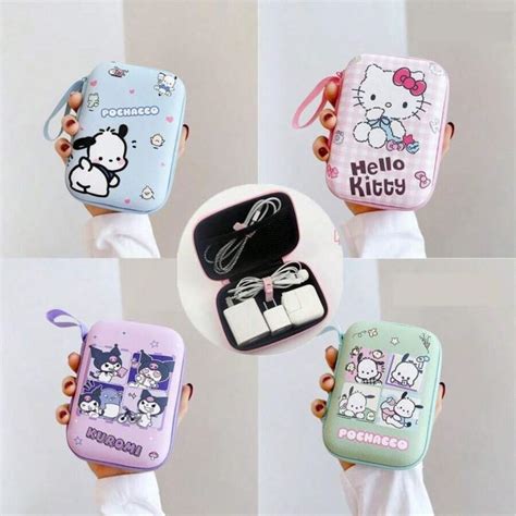 Sanrio Cartoon Sanrio Data Cable Storage Bag Kawaii Hello Kitty Kuromi ...