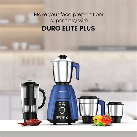 Shop Crompton Duroelite Plus 800W, Mixer Grinder, 4 Jars Mixer Grinder ...