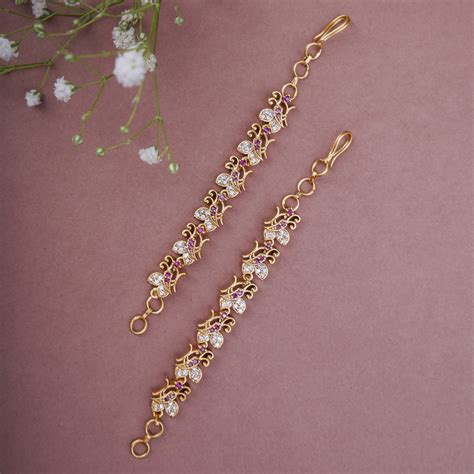 Graceful Gold Plated Ear Chain – Opal Touch