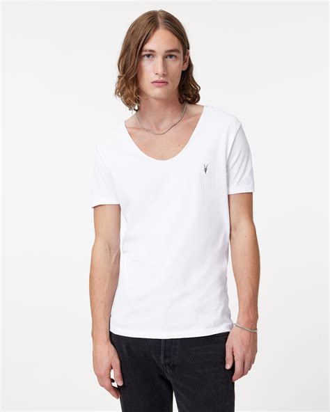 Tonic Scoop Neck Slim Ramskull T-Shirt Optic White | ALLSAINTS
