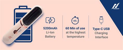 Cordless Hair Straightener Brush | Compact & Portable | Nexlev Store