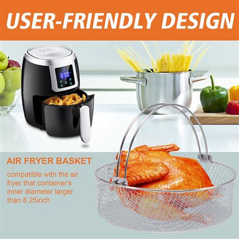 Buy Air Fryer Replacement Basket Air Fryer Steamer Basket Stainless ...