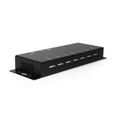 Metal 7-Port USB 2.0 Powered Hub for PC-MAC with Power Adapter