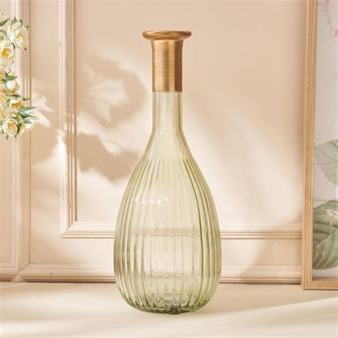 Buy Moksha Neysa Glass Ribbed Vase from Home Centre at just INR 799.0