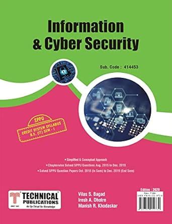 Information and Cyber Security for SPPU 15 Course (BE - I - IT - 414453 ...