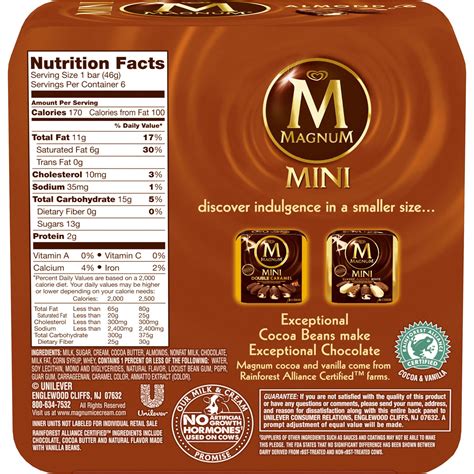 Ice Cream Nutrition Facts Label at Kathleen Sakai blog