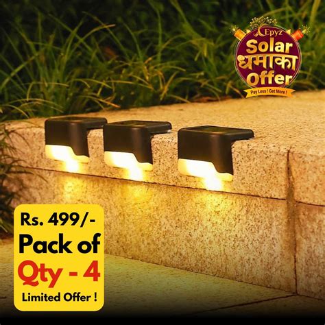 Solar Step Light Warm Lights Black Color