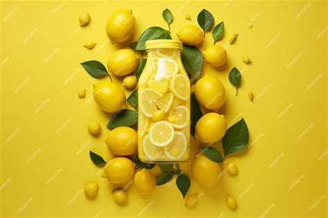Premium Photo | Delicious lemon juice in bottle