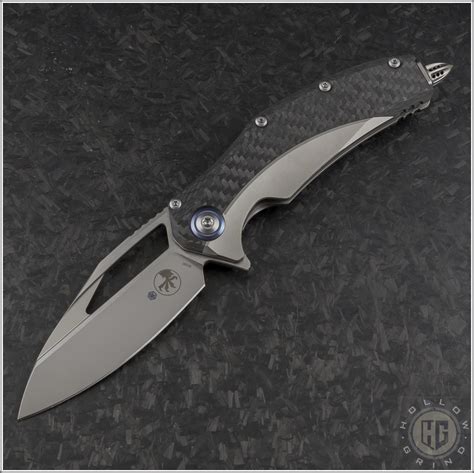 Microtech Knives Carbon Fiber Matrix S/E Flipper Knife (3.75in Bead Blasted Plain M390MK) 165C ...