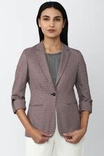 Buy Women Maroon Print Blazer Online - 801588 | Van Heusen