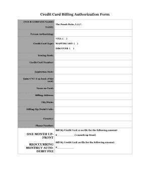 Fillable Online credit-card-billing-authorization-form Fax Email Print ...