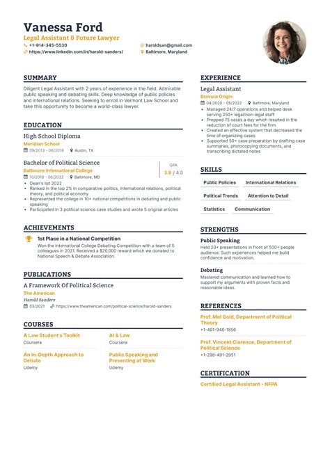 Law School Resume Examples & Guide for 2023 (Layout, Skills, Keywords ...