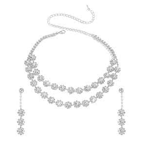 Buy Peora Silver Plated Cubic Zirconia Studded Layer Necklace & Drop ...