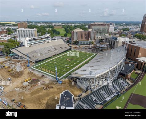 Aerial view of First Bank Stadium on Vanderbilt University campus located in Nashville Tennessee ...