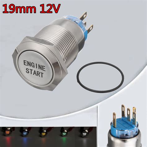 12V 19MM Car LED Push Button Switch Engine Start M... – Grandado