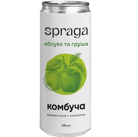 Комбуча яблоко и груша SPRAGA 330 мл - купить за 41.00 грн, доставка по ...
