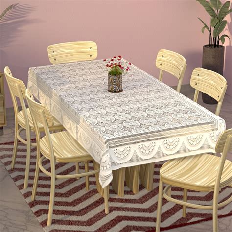 Buy Amazon Brand - Solimo Cotton Blend Table Cover For 6 Seater ...