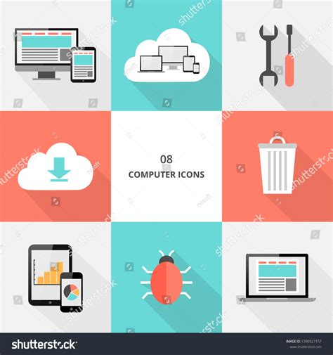 Set 08 Flat Design Computer Icons Stock Vector (Royalty Free ...