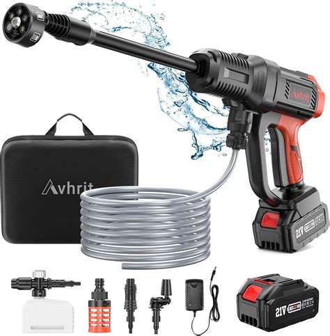 Avhrit Cordless Pressure Washer 1200 PSI - 5.0Ah 21V Formidable Battery,3.0GPM,Portable Power ...