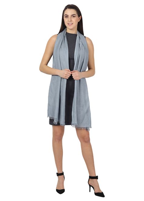 Get Grey Embellished Stole at ₹ 1700 | LBB Shop