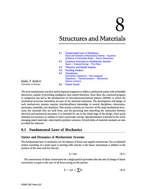 Mechanical System Modeling in Mechatronic Systems - Studocu