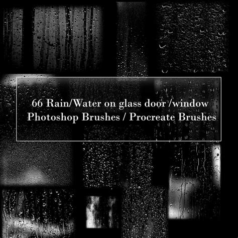 66 Rain Water on Glass Photoshop Procreate Brushes for Realistic Rainy ...