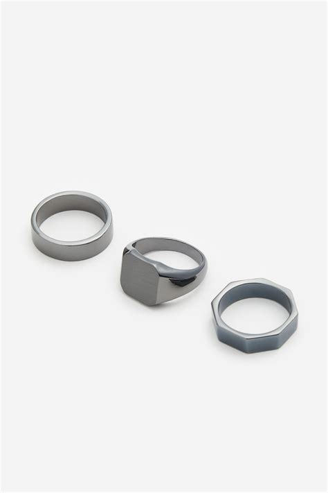 3-pack rings - Black - Men | H&M IN