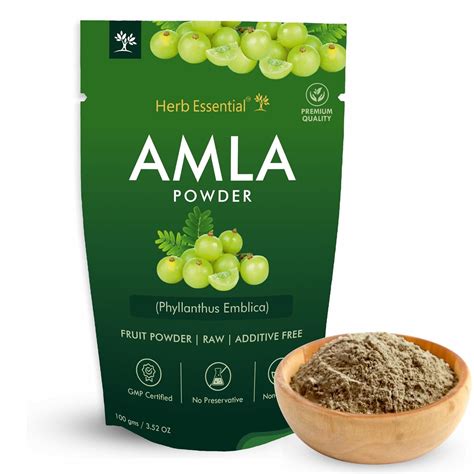 Herb Essential Pure Amla Powder – 100g | 100% Natural Indian Gooseberry ...