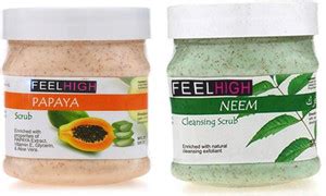 feelhigh NEEM SCRUB (500ML) & PAPAYA SCRUB WITH PAPAYA EXTRACT - SKIN ...