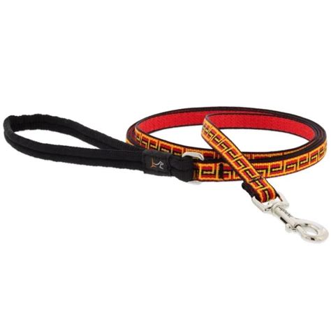 LupinePet 1/2" Wide 6 Ft Leash Microbatch Greek Key Design